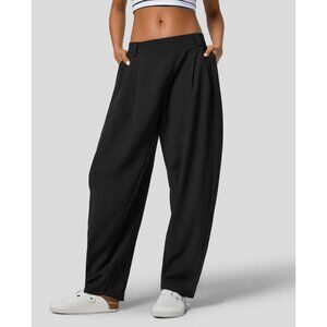 Halara Mid Rise Plicated Side Pocket Barrel Leg Work Pants NWOT